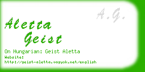 aletta geist business card